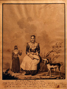 A. Berotti - S. Santucci, Donna di Melpignano. Acquerello monocromo, 1787 ca. - Museo provinciale di Lecce